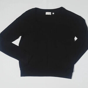 Wilfred free  Aritzia Lace Tie up Black Boxy  Top M long Sleeve